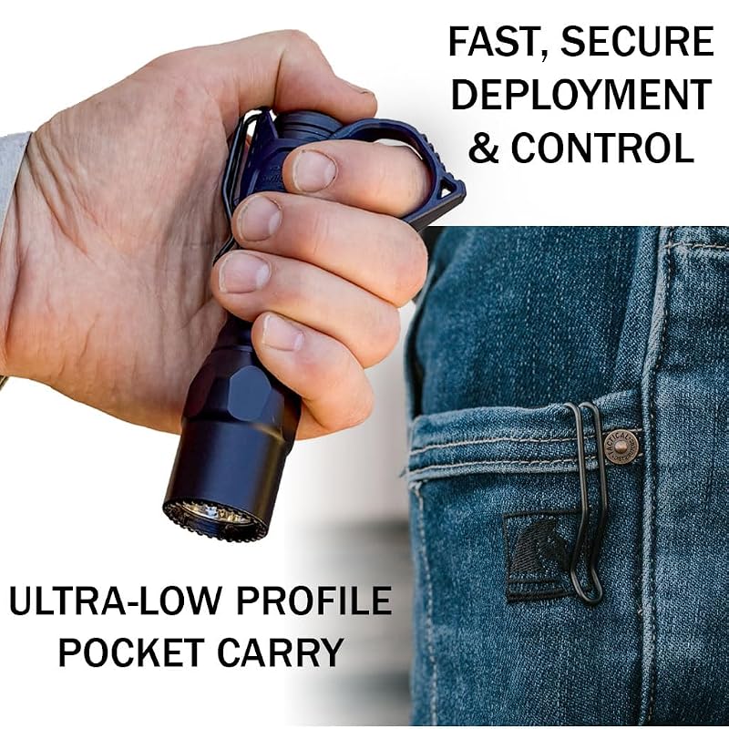Thyrm Switchback 3.0 Deep Carry Flashlight Ring - Premium Metal Clip, Black