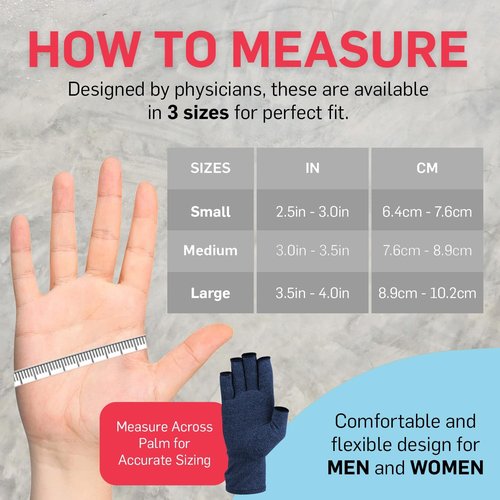 Doctor Developed Compression Gloves - Open-Finger Arthritis Relief for Men & Women | Comfortable Fit