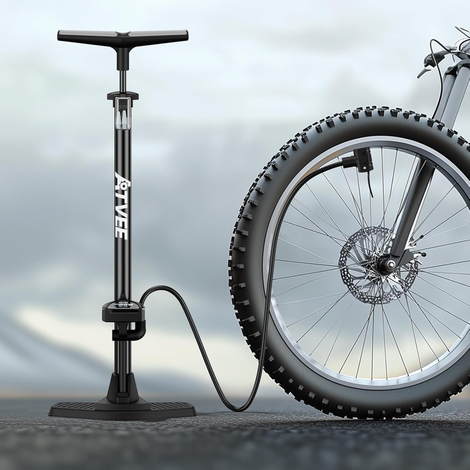Skiennix Bike Pump - 25” Full Size Bicycle Pump with 160 PSI High Pressure | Presta & Schrader Valve