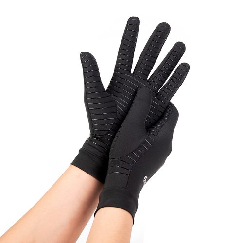 HENOTIC 2 Pairs Copper Compression Gloves for Women Men, Full Finger Breathable & Moisture Wicking Arthritis Compression Gloves for Relieving Carpal Tunnel Aches, Rheumatoid Pains, Joint Swell