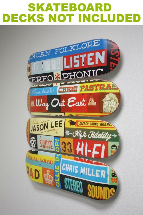 Sk8ology Skateboard Deck Display 10 Pc Kit Floating Wall Mount