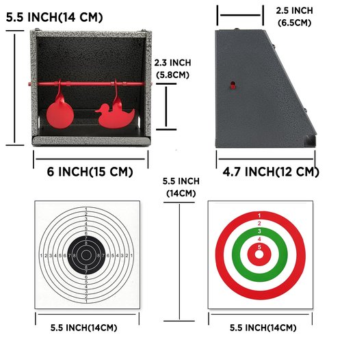 Atflbox BB Gun Trap Target with 20pcs Paper Targets and 100 x Color Target Papers