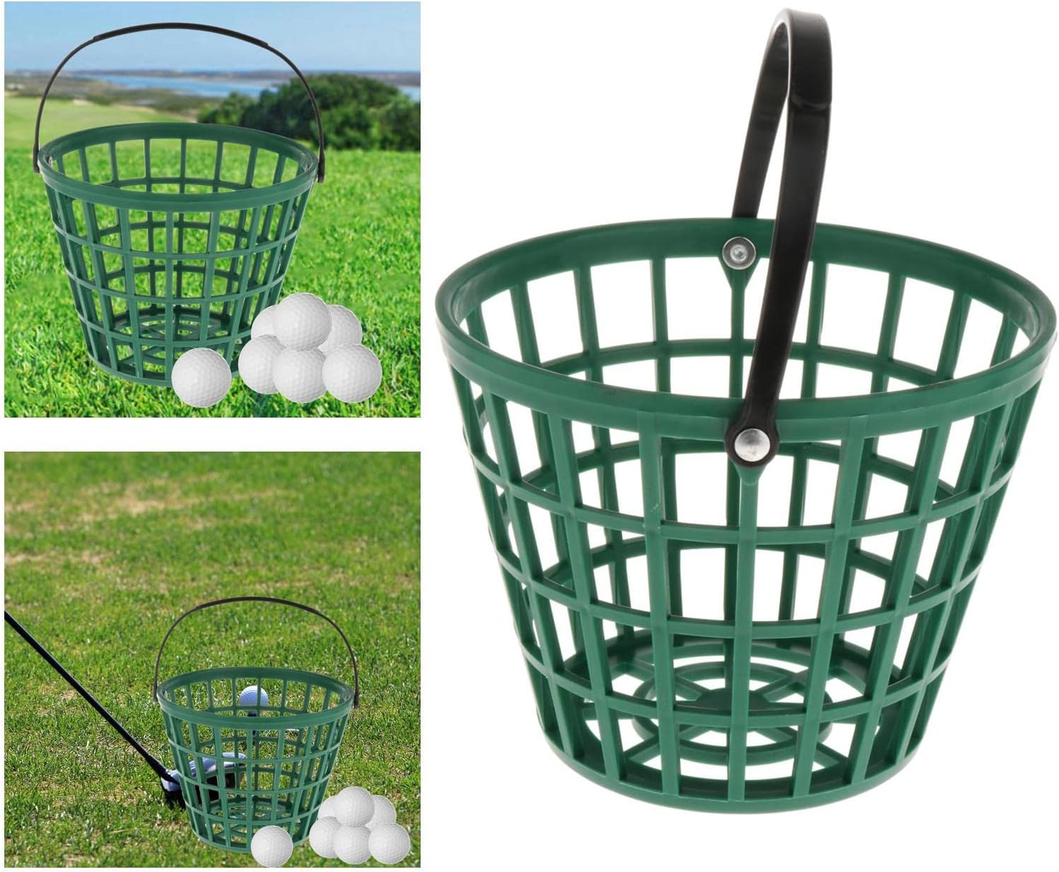SM SunniMix Unbreakable Golf Ball Basket - Durable Container with Handle for 25/50/100 Balls