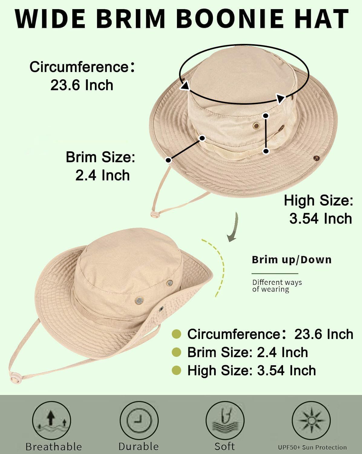 Skiennix Sun Hat - UPF 50+ Foldable Bucket Hat for UV Protection | Ideal for Hiking, Beach & Safari