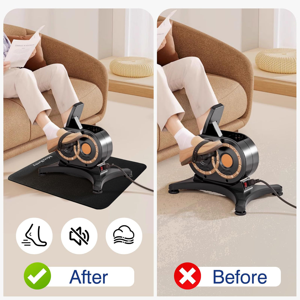 MoyRetty Non-Slip Workout Mat for Under Desk Elliptical(23.62x15.75 inches), Ellipse Leg Exerciser Machine Mat, Suitable for Electric Seated Foot Pedal Exerciser, Stability and Floor Protection