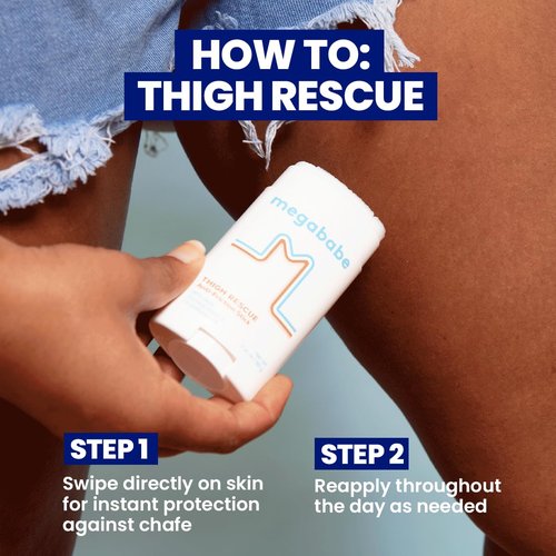 Megababe Thigh Rescue Anti-Chafe Stick | Prevents skin chafe & irritation | Thighs, arms, bra-lines & more | Summer Vacation Essentials | 2.12oz (Pack of 1)