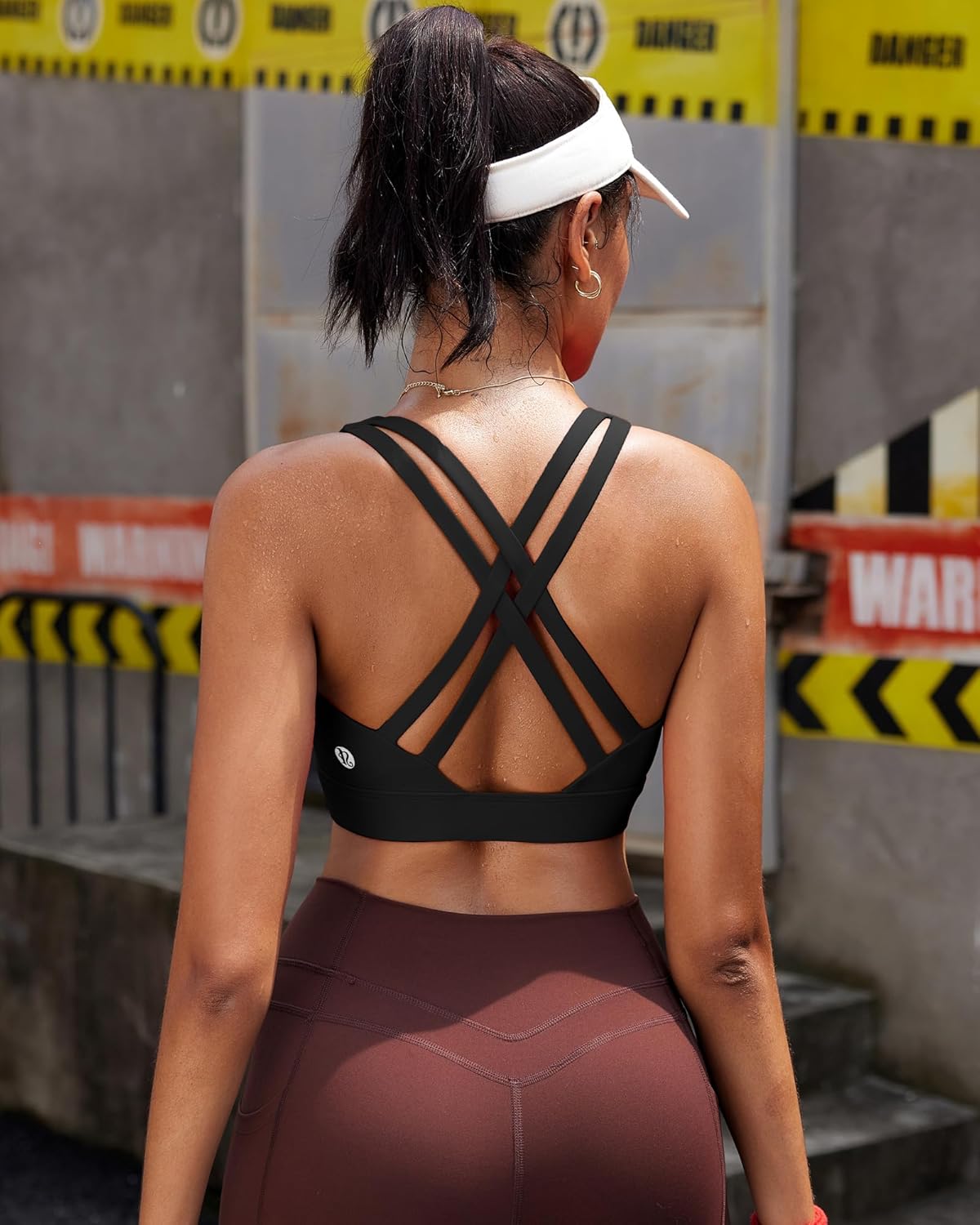 RUNNING GIRL High Impact Sports Bra - Scoop Neck Strappy Design for Maximum Support | Comfortable Moulded Cup
