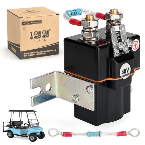 10L0L Golf Cart Solenoid 48 Volt 4 Terminal with Resistor Assembly for Club Car DS 1995-UP & Precedent 2000-UP Electric Vehicles OEM# 101908701 1014947 102774701