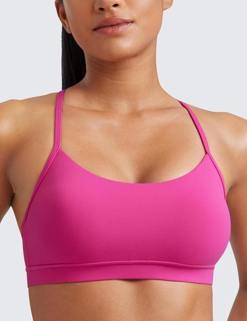 CRZ YOGA Y-Back Sports Bra for Women - Padded Low Impact Workout Top in Butterluxe Fabric