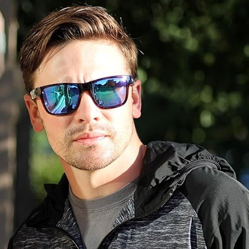 Optic Nerve Unisex Kingfish Polarized Sport Sunglassesss, Matte Black - Brown w/Blue Mirror Lens