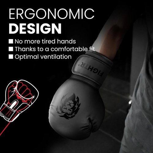 FIGHTR® Boxing Gloves - Maximum Protection & Stability for Boxing, MMA, Muay Thai | Sizes 8-16 oz