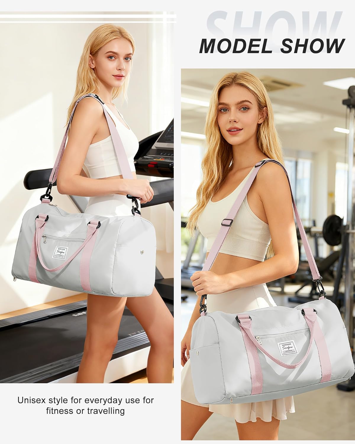 Skiennix Women's Gym Bag - Stylish Travel Duffel Tote for Weekend Adventures | Versatile & Spacious