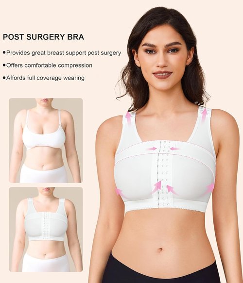 BRABIC Women's Front Closure Post-Surgery Bra | Posture Corrector with Breast Support Band