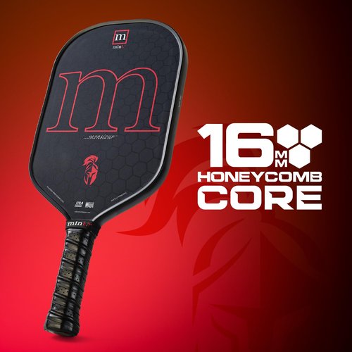 Mint Sport Monsieur Pickleball Paddle – T700 Carbon Fiber Pickleball Paddle with 16mm Polypropylene Core, Textured Spin Surface, TPE Edge Guard, USAPA Approved for Competitive Play