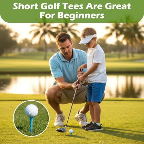 Caeuiciw 500 Pcs Wood Golf Tees Bulk 3-1/4 Inch Unbreakable Long Colored Tall Golf Tees for Men Women Kids Balls Game