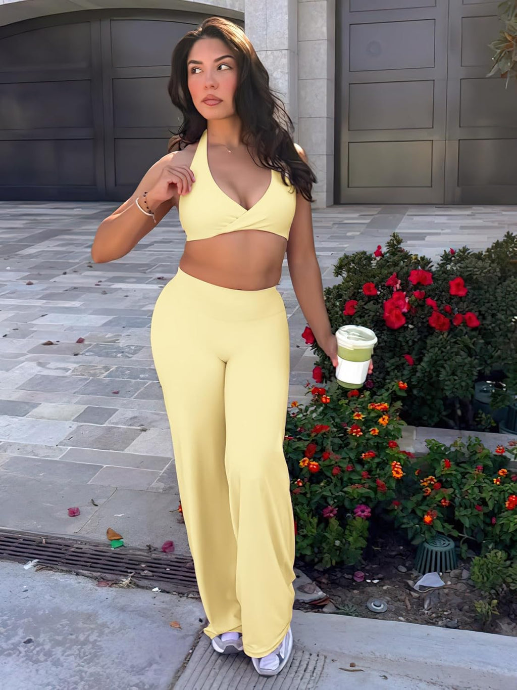 YEOREO High Waist Workout Leggings - No Front Seam, Buttery Soft Gym & Yoga Pants | 29"-35" Sizes