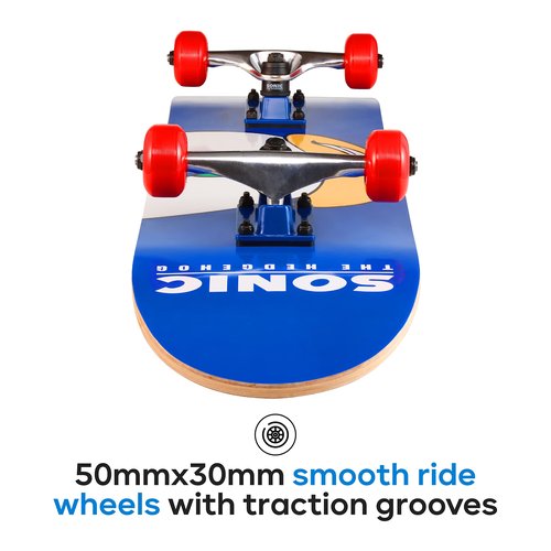 Sakar Sonic The Hedgehog Skateboard with Printed Graphic Grip Tape. Great for Kids and Teens Cruiser Skateboard with ABEC 5 Bearings, Durable Deck, Smooth Wheels