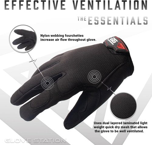 Glove Station Heavy Duty Mechanic Work Gloves for Men - Essential Series, Durable Protection