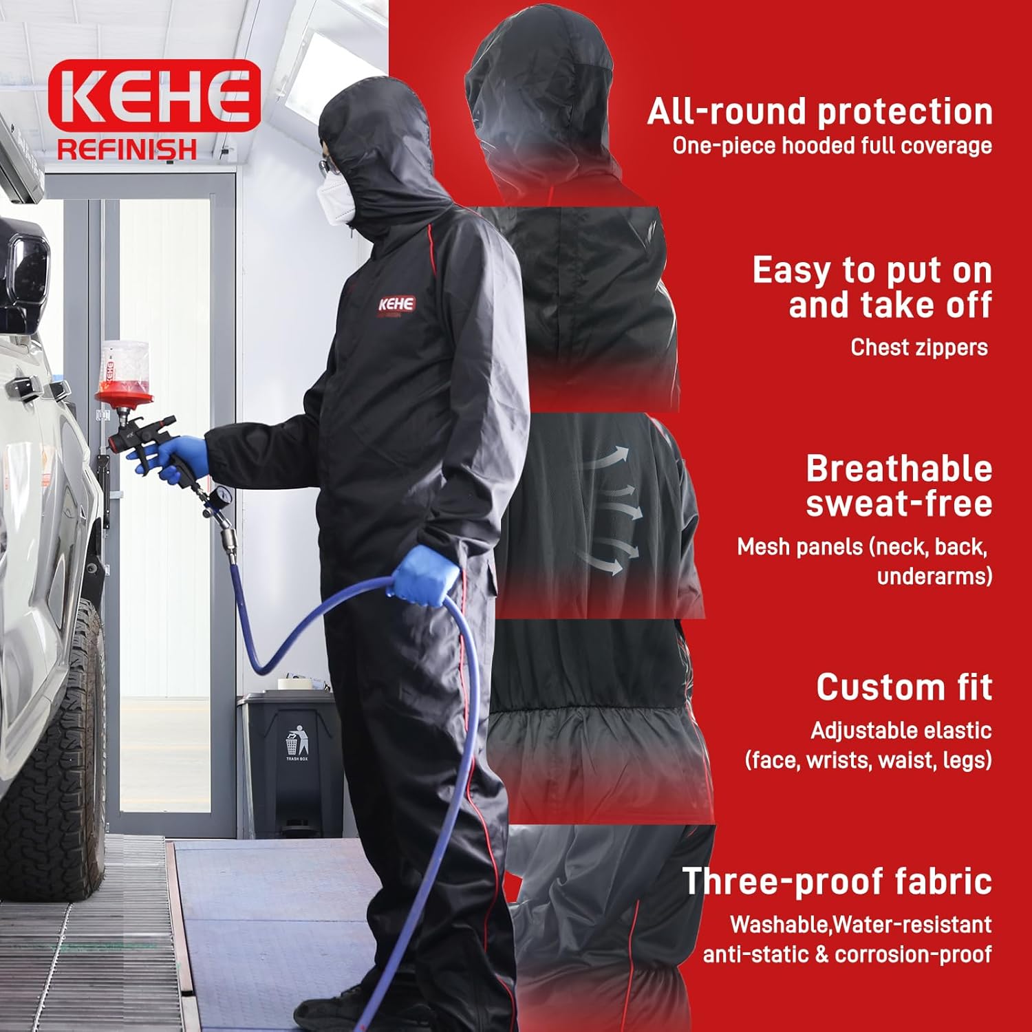 Skiennix Reusable Anti-Static Paint Spray Suit - Protective Overall for Safe Painting