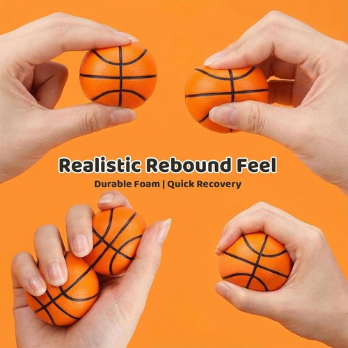 LovesTown Basketball Stress Balls - 12 Pack Mini Foam Squeeze Toys for Parties & Rewards | Perfect for March Madness