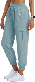 MoFiz Women's Lightweight Cargo Pants - Elastic Waist Athletic Joggers for Hiking & Travel
