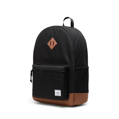 Herschel Supply Co. Youth Heritage Backpack, Black/Saddle Brown, 26 L