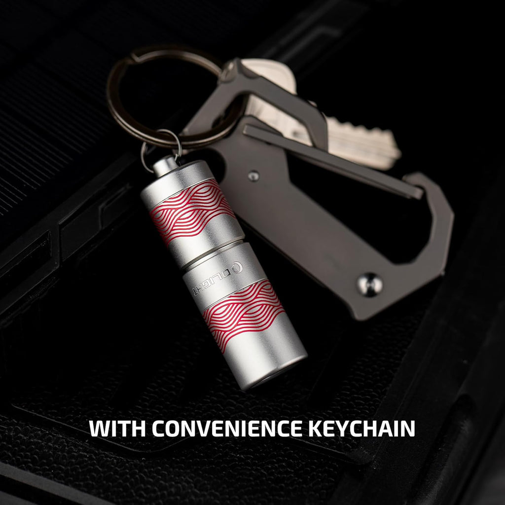 OLIGHT I1R 2 Pro Eos Keychain Flashlight - 180 Lumens Rechargeable Mini Light (Silver-Flow)