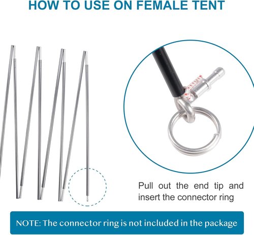 Gray 7001 T6 Heated Aluminum Tent Poles - Preassembled Replacement Pole Pack