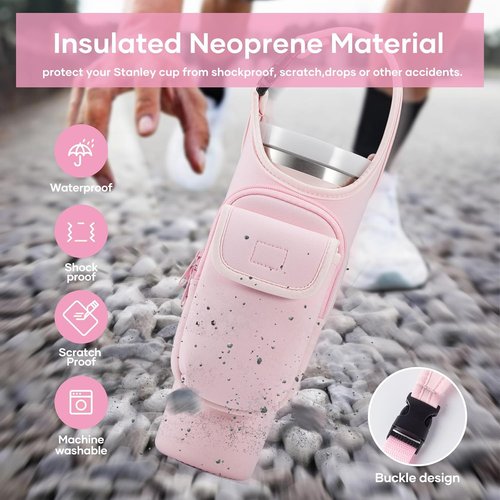 Bufilea Carrier Bag - Insulated Neoprene Crossbody with Phone Holder for Stanley 40/30oz Tumblers