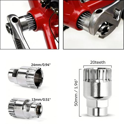 Chigadper Bike Crank Removal Tool Bike Crank Extractor Bottom Bracket Remover with 16mm Wrench Mountain Bike Maintenance and Repair Tool kit