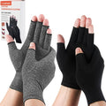 Lustraze 2 Pairs Arthritis Gloves for Women and Men, Pain Relief Compression Gloves Women,Fingerless Design, Breathable Fabric