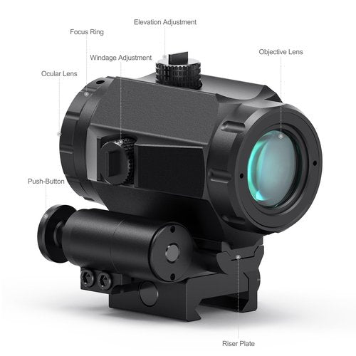 Feyachi 3X Red Dot Magnifier with Flip-to-Side Mount - Adjustable Focus, 37mm & 40mm Height Options, 800G Shockproof - Compatible with Most Red Dot Sights