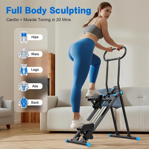 HXD-ERGO Stair Stepper - Adjustable Resistance Vertical Climber for Full Body Workout | Compact & Foldable