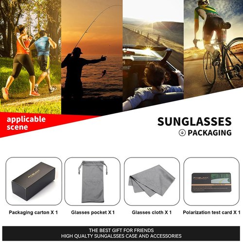 FAGUMA Ultralight Polarized Sports Sunglasses For Men Cycling Driving Fishing Running UV400 Protection