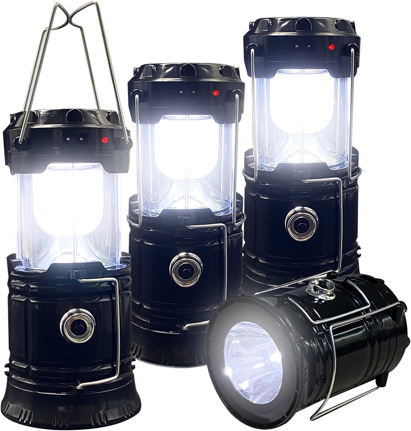 XTAUTO Collapsible Portable LED Camping Lantern - Lightweight, Waterproof, USB Rechargeable | 4-Pack for Emergencies & Outdoor Use