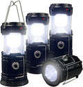XTAUTO Collapsible Portable LED Camping Lantern - Lightweight Waterproof Solar USB Rechargeable | 4-Pack Emergency Light for Outdoor & Indoor Use