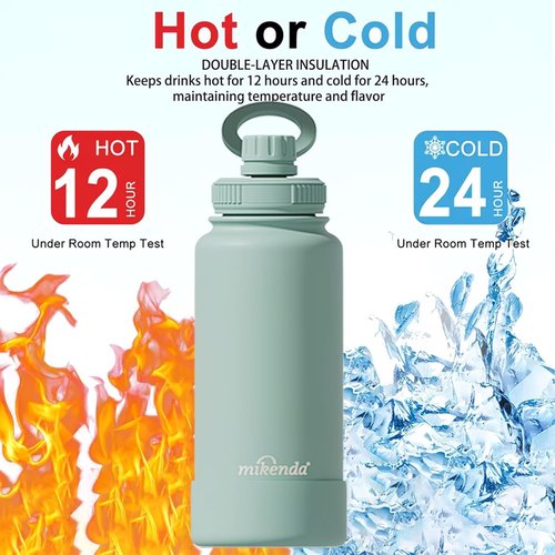 32oz Insulated Tumbler by [Brand Name] - Magnetic Phone Holder, Leak Proof Lid | 24hr Cold & 12hr Hot, Eco-Friendly (Mint Green)