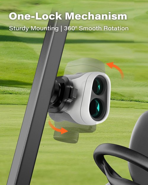 A2C Magnetic Range Finder Holder One-Lock Golf Rangefinder Mount with 3M Adhesive Adapter, 1s Lock & Release, Golf Course Accessories