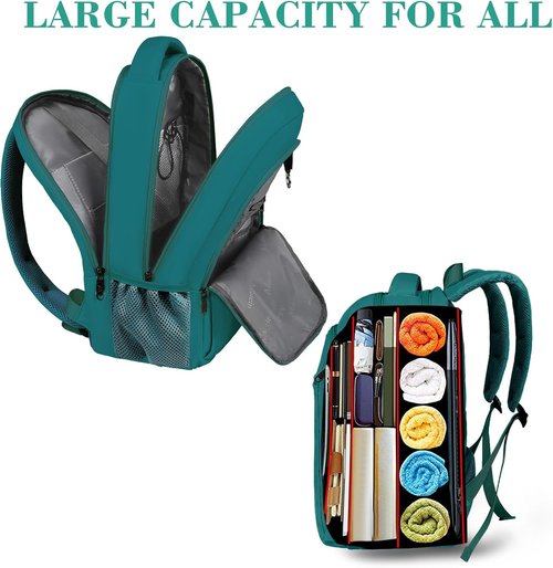 MATEIN Slim Laptop Backpack - Anti-Theft 15.6-Inch Water-Resistant Travel Bag | Peacock Blue