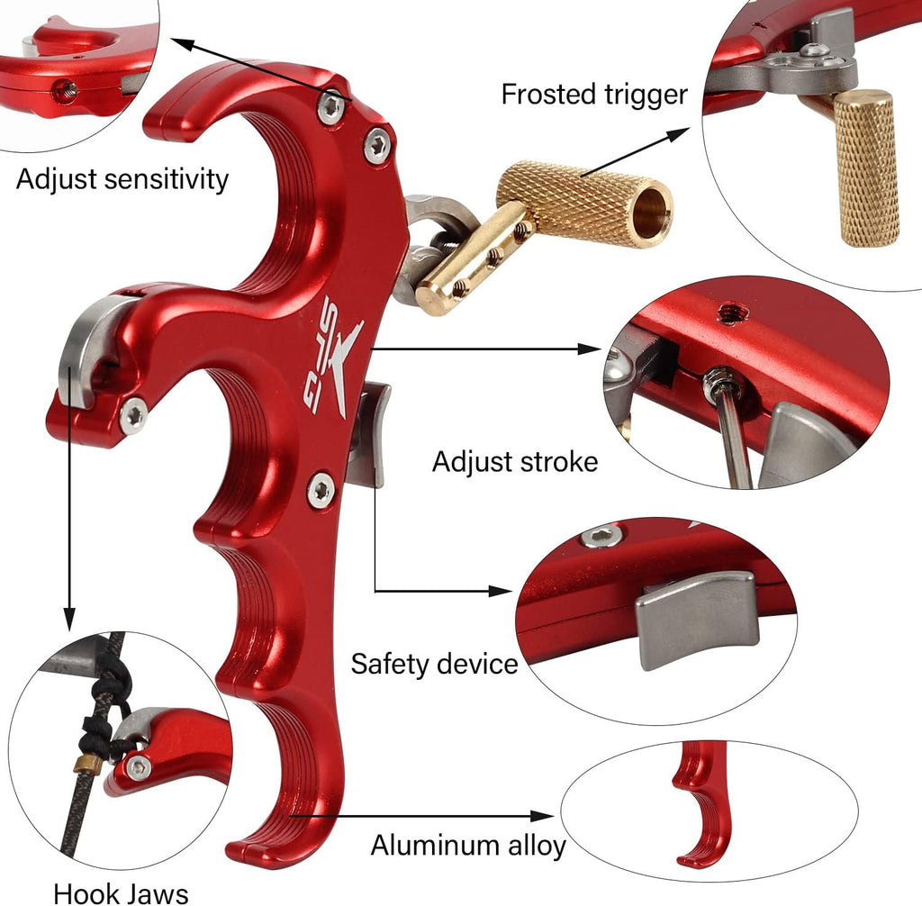 Skiennix Archery Release Aid - Precision Compound Bow Accessory for Enhanced Performance (Red)