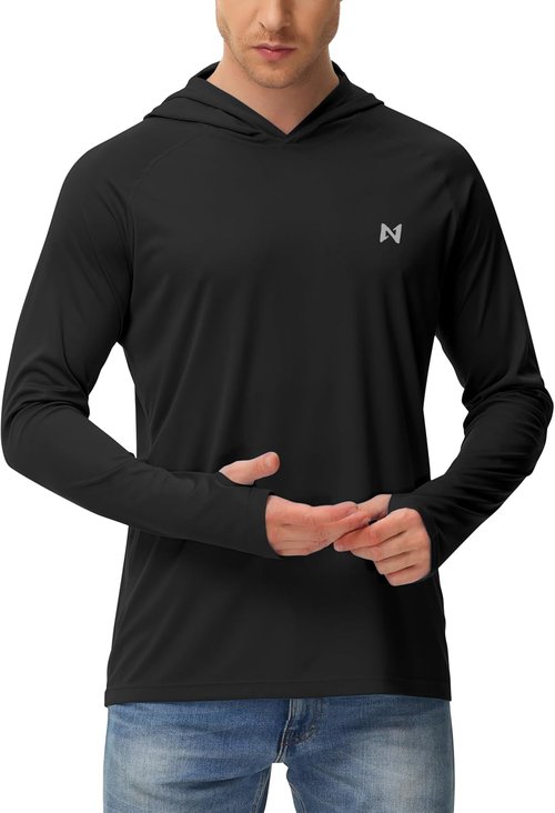 Isnowood Sun Shirt - UPF 50+ Men's Long Sleeve Fishing Hoodie | UV Protection for Swimming & Hiking