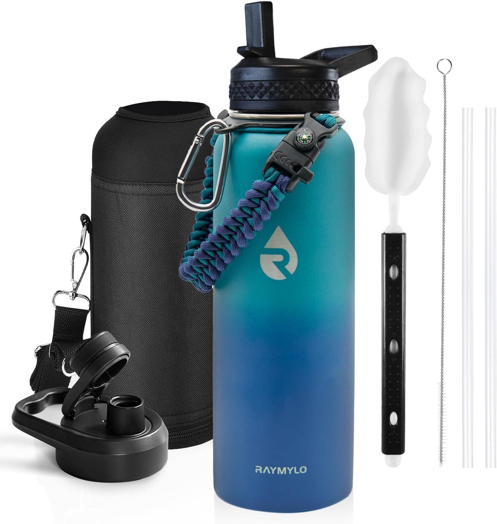 RAYMYLO Insulated Water Bottle - 40 oz Triple Wall Vacuum Stainless Steel | Keeps Drinks Cold for 36Hrs, Hot for 18Hrs