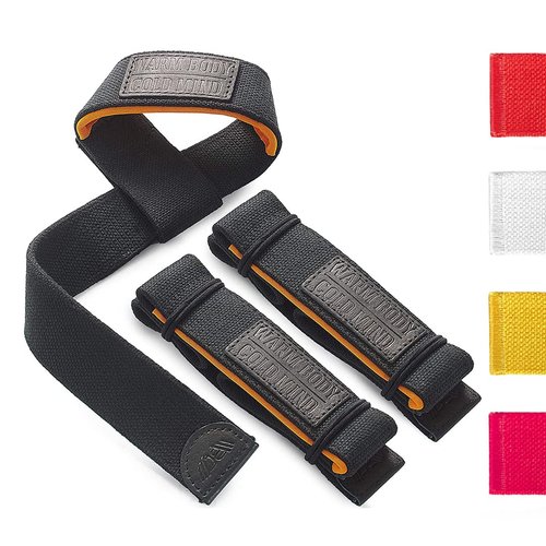 WARM BODY COLD MIND Lasso Lifting Wrist Straps for Cross Training - Rated at 770 lb - Hand Wraps for Olympic Weightlifting, Powerlifting, Weight Lifting, Bodybuilding Strength Deadlift Gym Bar, Cotton