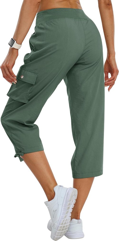 MoFiz Women's Cargo Capris - Lightweight Quick-Dry Hiking Pants for Summer Travel | Loose Fit