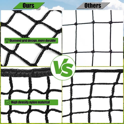 Golf Practice Net, 10 x 10 Ft Golf Hitting Nets Heavy Duty Nylon Golf Netting for Garage Backyard