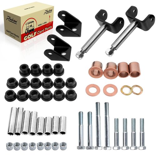 Roykaw Club Car DS Front End Repair Kit Rebuild Kit with King Pin/A arm/Front Leaf Spring Bushing Kits and Bolts/Clevis for 1993-Up Gas & Electric Golf Cart