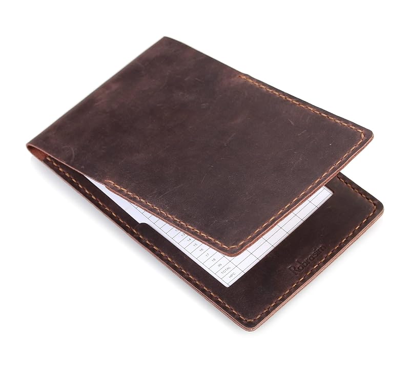 Variation of THIS listing Coffee: Handmade Leather Golf Scorecard Holder with Built-in Pencil Loop