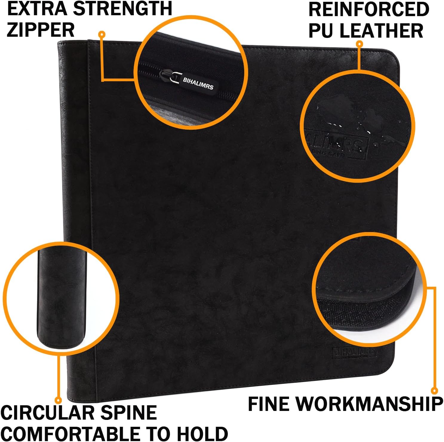 Toploader Binder - Premium Black Storage for 384 Toploaders | 12-Pocket Ringless Design with 24 Included
