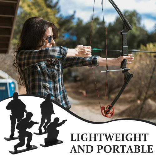 POPETPOP Shooting Target Set of 4 - Compact Stainless Steel Practice Targets for Indoor and Outdoor Shooting Skills Training