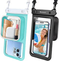 Niveaya 2 Pack IPX8 Waterproof Phone Pouch, Large Space Cell Phone Pouch Floating, Water Proof Phone Case with Lanyard, Phone Dry Bag Beach Cruise Ship Essentials(Up to 8.5")